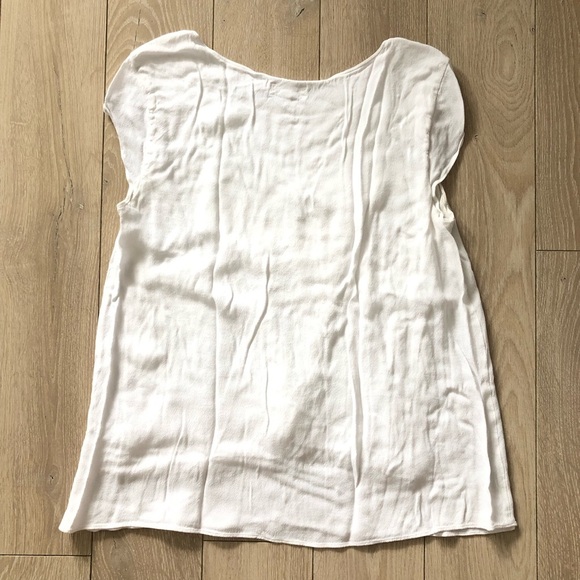 Aritzia Wilfred Free Cap Sleeve Lined Top in White Size S - Picture 3 of 10